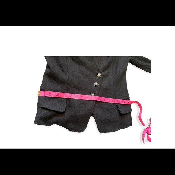 Max Mara Asymmetrical Black Wool Blazer - Sz Large - Picture 9 of 10